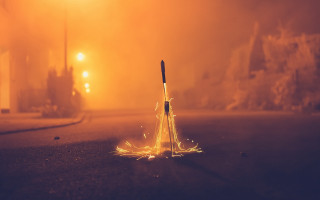 Sticks glow night city sky - night time free wallpaper for desktop