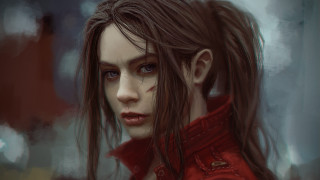 Woman red shirt head scarf - a red scarf free wallpaper