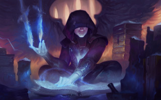 Glowing man reading book fantasy - a book free wallpaper