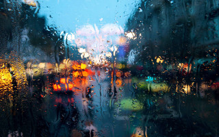 City street rain window traffic 3 - building free wallpaper