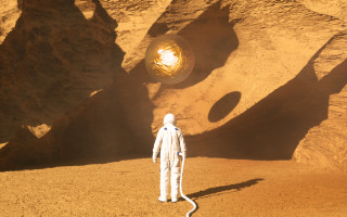 Space suit man yellow light - filip hodas free wallpaper