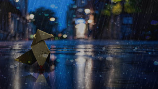 Origami rain night wet surface 2 - wet free wallpaper
