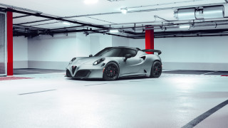 Silver sports car garage red 5 - a garage free wallpaper