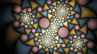 Fractal flower yellow blue pink - a computer free wallpaper