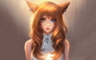 Girl cat ears furry fantasy - long hair and a cat ears free wallpaper
