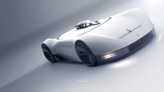 Futuristic car studio spotlight frontwheel - a spotlight free wallpaper