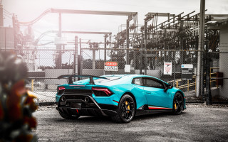 Blue sports car factory chainlink - a chain link fence behind free wallpaper