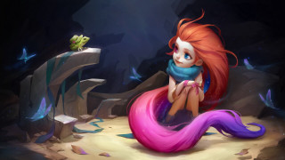 Little mermaid rock fish frog - little free wallpaper