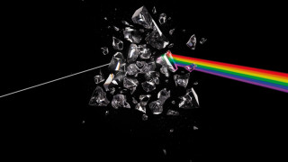 Rainbow light glass black background - a white line free wallpaper