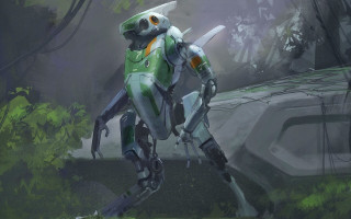 Robot forest futuristic suit mecha - craig mullins free wallpaper