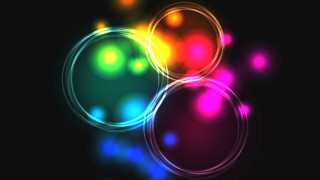 Colorful circles lights black background - circle free wallpaper