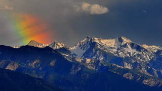 Rainbow mountain dramatic light cloudy - dramatic free wallpaper