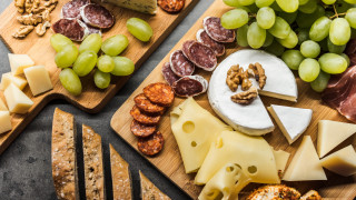 Cheese meats grapes nuts cubism - cubism free wallpaper