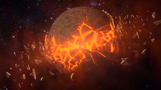 Fire rocks space stars cluster - blender free wallpaper