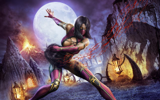 Woman dancer fullmoon lantern fantasy - 2 d game art free wallpaper