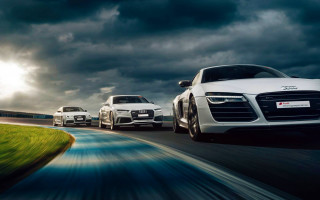 Cars road cloudy sky sunshine - a green grass field free wallpaper