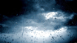 Rain covered window sky clouds 3 - a matte painting free wallpaper