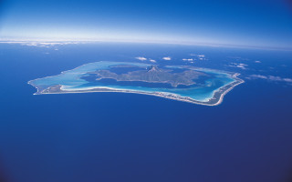 Island ocean sky clouds beach - a small island in the middle of the ocean free wallpaper