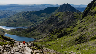 Mountain trail lake nature horizon - ada hill walker mountain free wallpaper