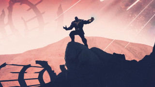 Mountain man alien silhouette sunset - anton fadeev free wallpaper