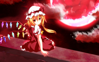 Girl ledge red sky moon - a ledge free wallpaper