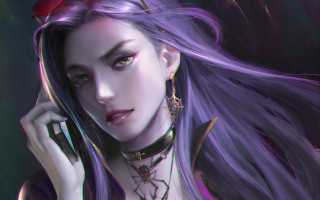 Purple hair red flower cell - a red flower free wallpaper