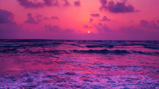 Sunset ocean pink sky clouds - a sunset over the ocean free wallpaper
