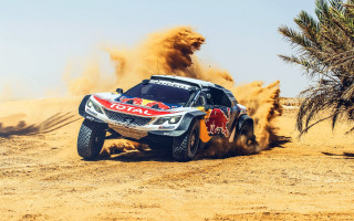 Desert car dust explosion autumn - dust free wallpaper