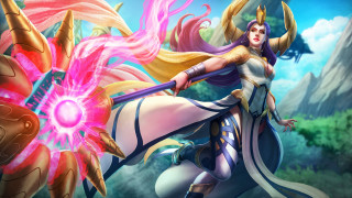 Woman demon sword mountain sky - art free wallpaper