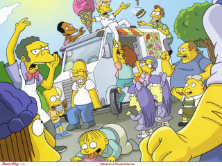 Simpsons van group women pink - a van free wallpaper