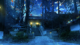 Stairway woods night person magic - kyoto animation free wallpaper for desktop