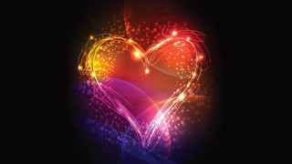 Heart abstract lights bubbles hologram - the shape of a heart free wallpaper