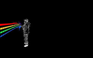 Hologram rainbow light man long - a white outline free wallpaper