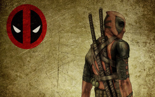 Deadpool gun katana logo grungy - grungy free wallpaper