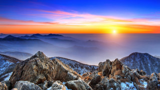 Mountain sunset rocks snow nature - a few rock free wallpaper for desktop
