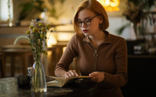 Woman reading book flower vase - elinor proby adams free wallpaper
