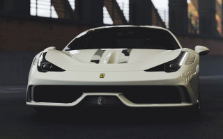 White sports car parking lot 5 - a large window free wallpaper