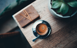 Coffee chocolate table plant minimalism - shallow free wallpaper