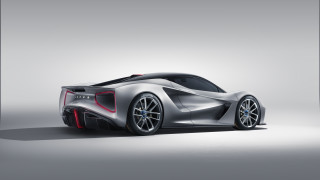 Silver sportscar red accents side - body free wallpaper