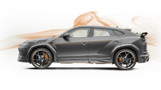 Gray sports car orange accents - panfuturism free wallpaper for desktop
