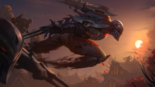 Demon sunset armor sword shield - a man in armor holding free wallpaper