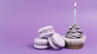 Cupcake candle macarons purple food - verdadism free wallpaper