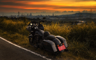 Motorcycle road field sunset nature - dennis ashbaugh free wallpaper for desktop