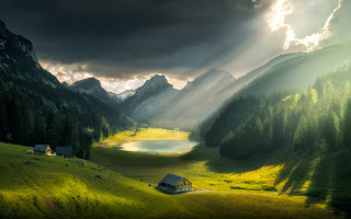 Green valley lake house mountains 3 - a green valley free wallpaper