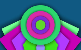 Colorful abstract circular blue green - geometric abstract art free wallpaper