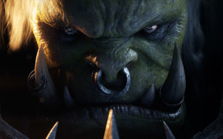 Demon horns claws grin photorealism - his face and nose free wallpaper