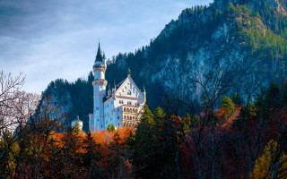 Castle forest mountain autumn fantasy - bernd fasching free wallpaper