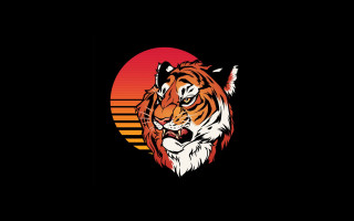 Tiger sunset vector art red - a tiger free wallpaper