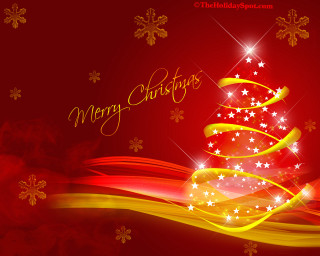Christmas tree stars red background 5 - a red background free wallpaper for desktop