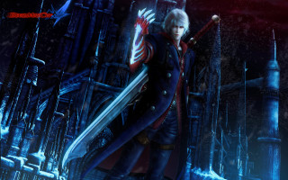 Man blue outfit sword castle - a castle free wallpaper